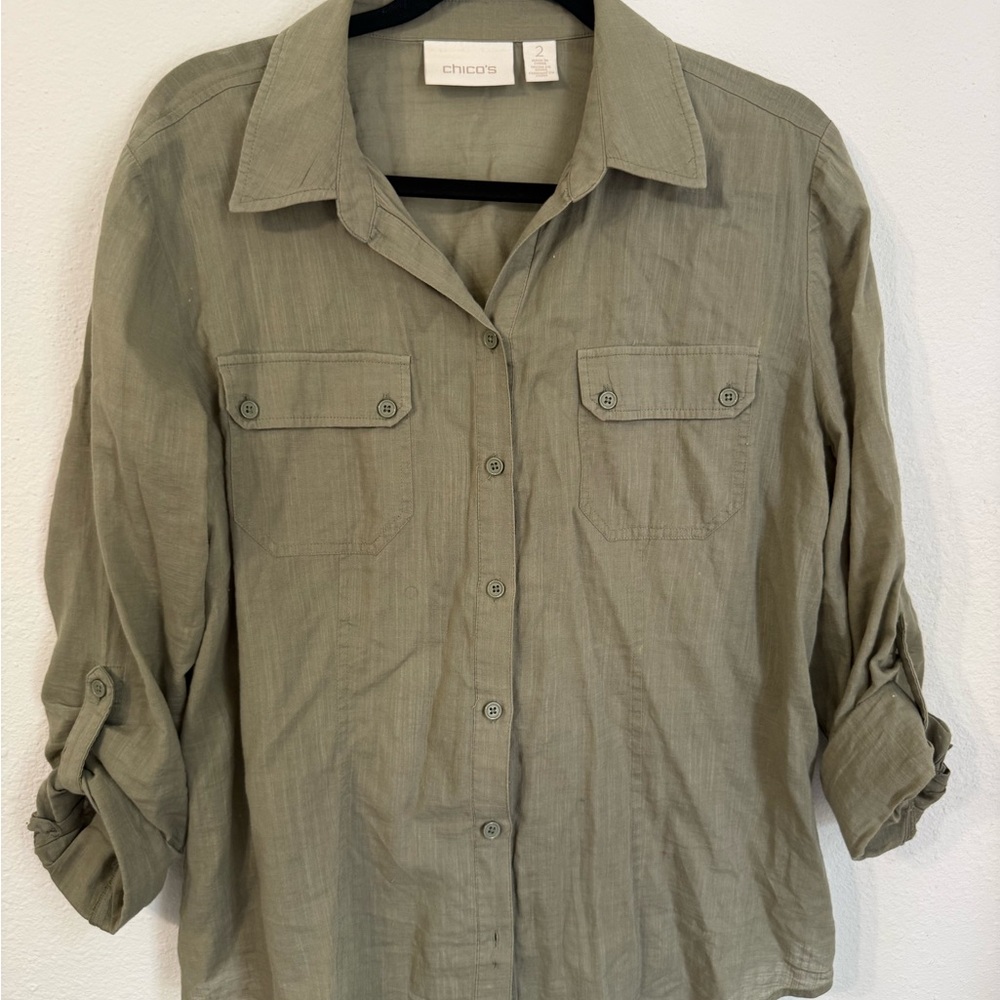 Chico's women’s button up lot of 8 blouses size 2